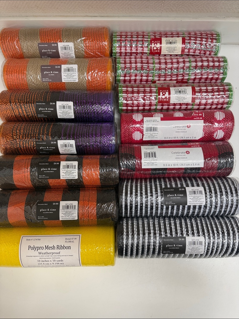 NWT Lot of 14 Rolls of Mesh Ribbon